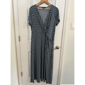41Hawthorn Maxi Dress Women’s Plus Size 1X‎ Short Sleeve Waist Knot Stretchy